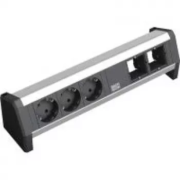 Power Extension Bachmann 3x Schuko 2x GST18 Juoda Sidabrinė