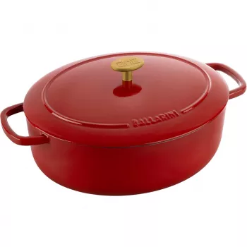 „Ballarini Bellamonte“ ovalus ketaus puodas 4,5 l raudonas