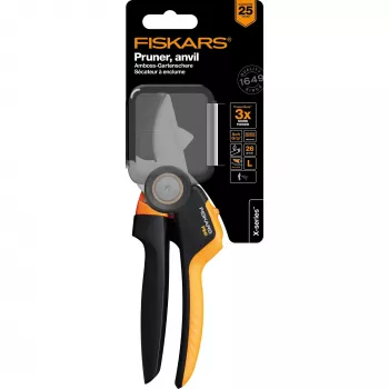 Fiskars X-Series P941 genėjimo žirklės su priekale, juodos, oranžinės
