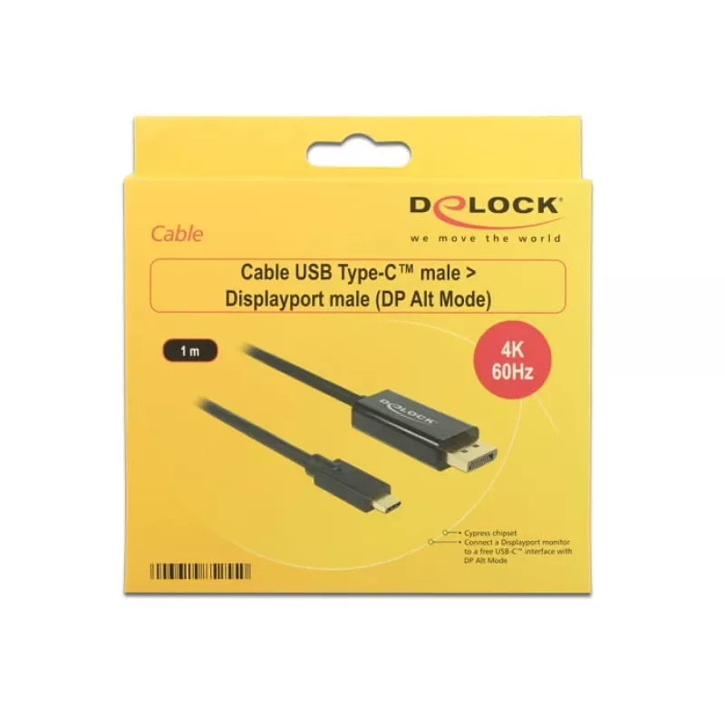 Vaizdo kabelio adapteris USB Type-C DisplayPort DeLOCK 85255