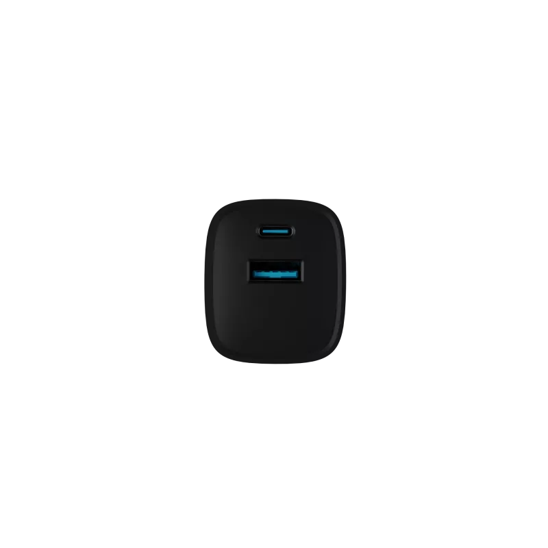 NATEC laidinis mobiliųjų įrenginių įkroviklis NUC-2141, 30W, USB-C PD 3.0 + USB-A QC 3.0, 110–240V, juodas
