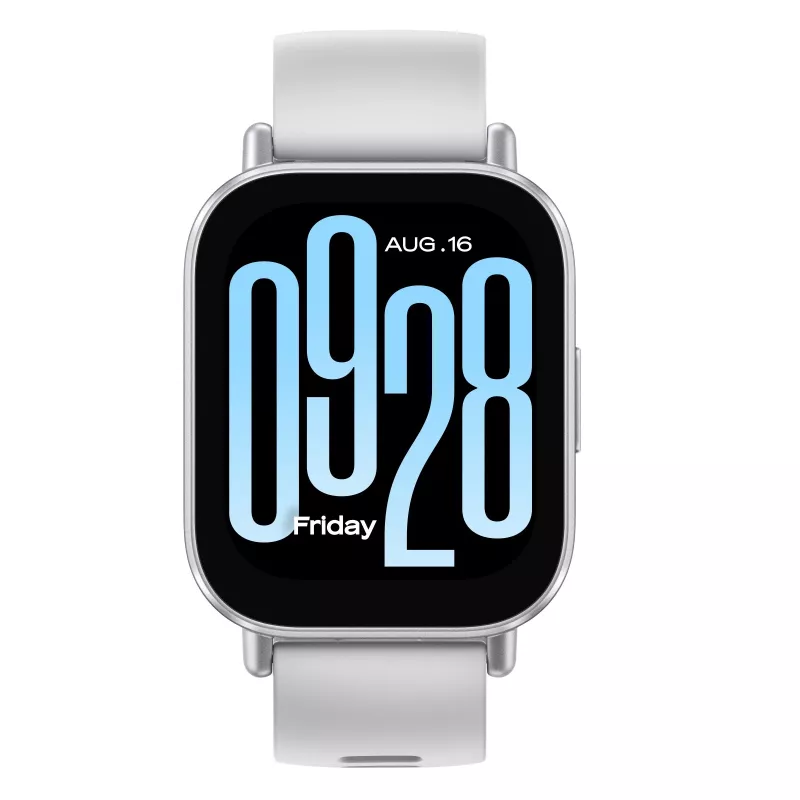 Išmanusis laikrodis Xiaomi Redmi Watch 5 Active — 2 colių (5,08 cm) LCD, 320×385, 470 mAh, sidabrinis, TPU juosta, 42,2 g