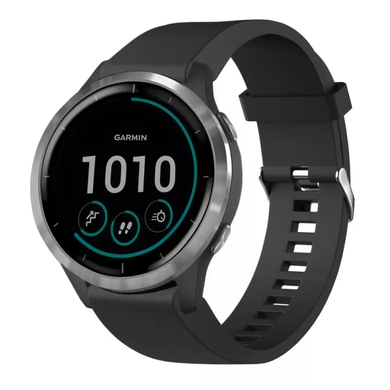 Silikoninis laikrodžio dirželis FIXED, skirtas Garmin QuickFit 20 mm, juodas