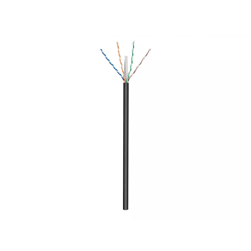 Goobay lauko tinklo kabelis | CAT 6 U/UTP | AWG 24/1 | Ilgis: 100 m | Juoda
