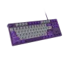 NATEC Fury žaidimų klaviatūra Kanabo K2 US balta foninė mechaninė pilkai violetinė