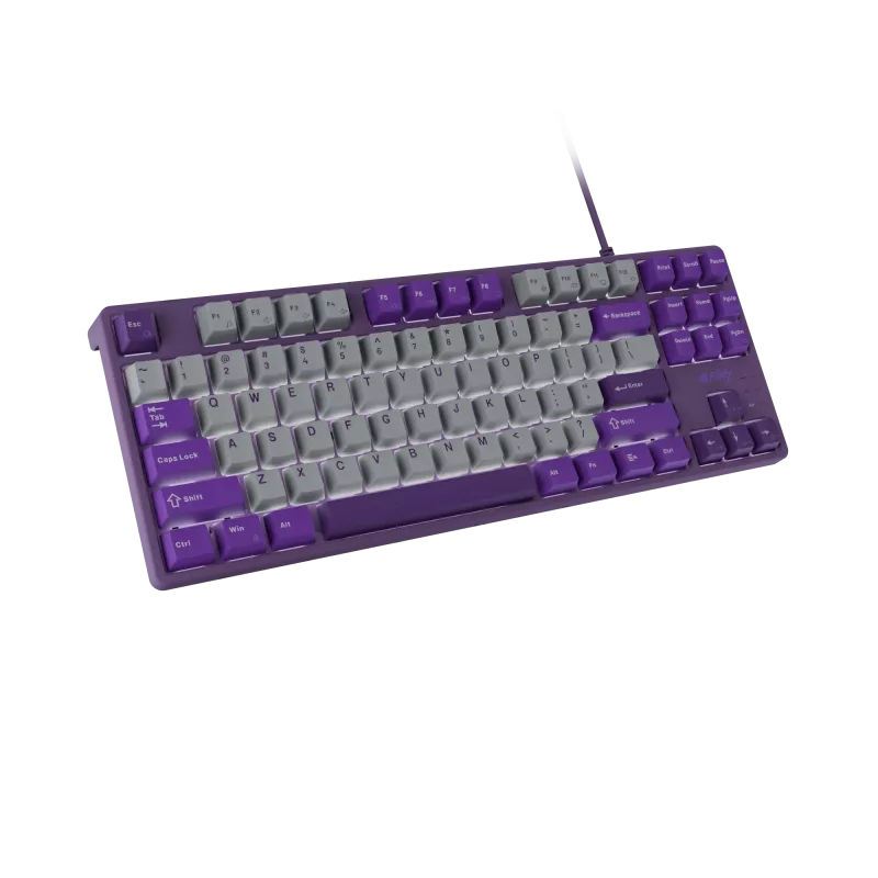 NATEC Fury žaidimų klaviatūra Kanabo K2 US balta foninė mechaninė pilkai violetinė