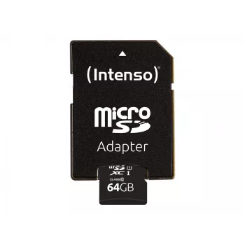 Intenso Performance - „Flash“ atminties kortelė (su microSDXC į SD adapteriu) - 64 GB - UHS-I U1 / 10 klasė - microSDXC UHS-I (3424490)