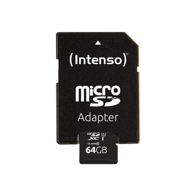 Intenso Performance - „Flash“ atminties kortelė (su microSDXC į SD adapteriu) - 64 GB - UHS-I U1 / 10 klasė - microSDXC UHS-I (3424490)
