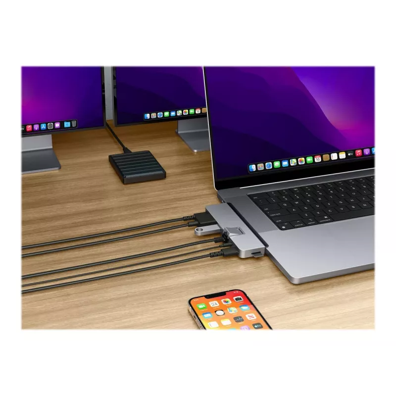 Hyper | HyperDrive DUO PRO 7-in-2 USB-C centras, skirtas MacBook Air/Pro 2016-2020 | Ethernet LAN (RJ-45) prievadai 1 | HDMI prievadų skaičius 1