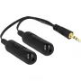 DeLOCK - garso skirstytuvas - 30 AWG - Mini-Phone stereolizdas 3,5 mm (V) - Mini-Phone stereolizdas 3,5 mm (M) - 19cm - juoda (65683)