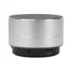 Manhattan Metallic Bluetooth garsiakalbis, atsparus purslams, 10 m veikimo nuotolis, microSD kortelių skaitytuvas, 3,5 mm aux jungtis, komplekte USB-A įkrovimo kabelis (5 V įkrovimas), sidabrinis, trejų metų garantija