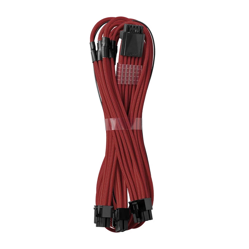 CableMod C-Series PRO ModMesh 12VHPWR į 3x PCI-e kabelis, skirtas Corsair - 60 cm, tamsiai raudonas