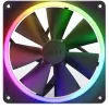 Korpuso ventiliatorius NZXT F140 RGB 14 cm, juodas, 500–1800 RPM, Fluid Dynamic Bearing, 4-pin, 18 šviesos diodų