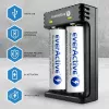 Baterijų įkroviklis everActive LC200 buitinis USB, 2 lizdų, Li-Ion, palaiko A/AA/AAA/AAAA/C/D, 5 V įvestis, 4,2 V išvestis, juodas