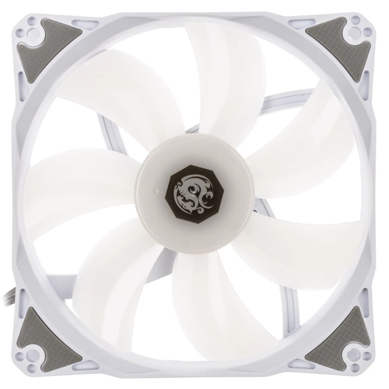 120 mm PWM korpuso ventiliatorių rinkinys BitsPower Notos RGB — balti, 5 vnt. pakuotė (BPTA-FX1812NTWH-5)