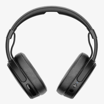 Ausinės Skullcandy Crusher Wireless — juodos, binauralinės, aplink ausis, Bluetooth ir 3,5 mm, sulankstomos, 40 val. baterija