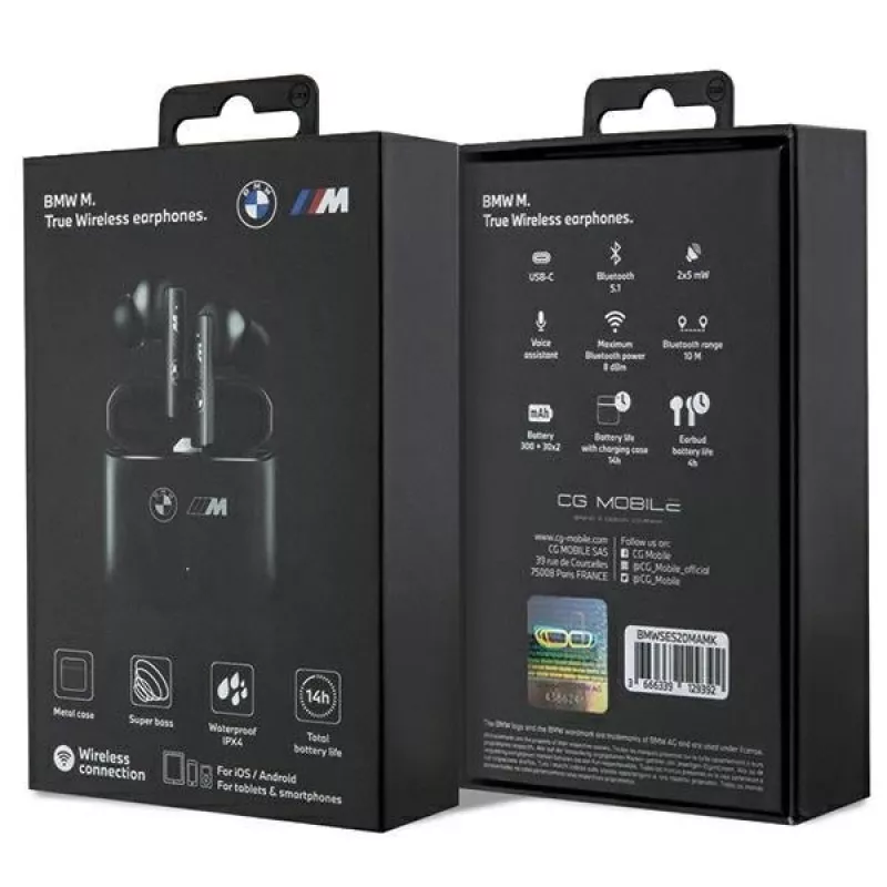 Bluetooth“ ausinės TWS BMWSES20MAMK juodos