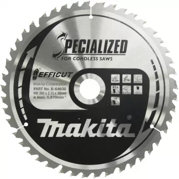 Makita Specialized EFFICUT - diskinis pjūklo diskas - medienai, metalui - 260 mm - 45 dantys - skirtas Makita LS1018L, LS1018LN (B-64630)