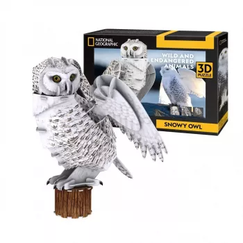 „CubicFun 3D“ dėlionė „NG Snow Owl“, 32 dalys, gyvūnai, amžius 8+