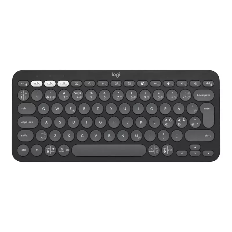 Logitech Pebble Keys 2 K380s - klaviatūra - belaidė - Bluetooth LE - QWERTY - Nordic (danų/suomių/norvegų/švedų) - tonal graphite (920-011879)