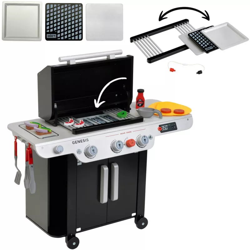Weber-Grill Genesis iš medžio (MDF), žaidimų virtuvėlė juoda/pilka