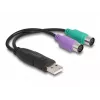 “DeLOCK” USB į PS/2 adapteris 0,17 m 2x 6 kontaktų Mini-DIN USB A