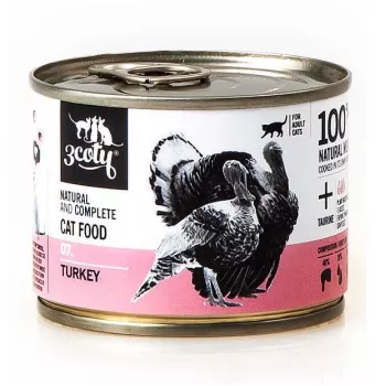 3COTY 07. Kalakutiena - šlapias kačių maistas - 180g