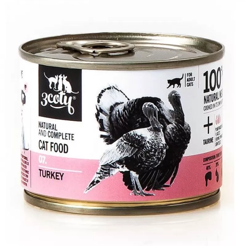 3COTY 07. Kalakutiena - šlapias kačių maistas - 180g