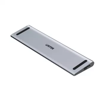 KVM jungiklis Unitek D1106AGY01 USB-C triguba 4K prijungimo stotelė su KVM, 3x USB-A, 5x USB-C, HDMI×2, DP×1, RJ-45, SD skaitytuvas, 3840×2160@60Hz, aliuminis