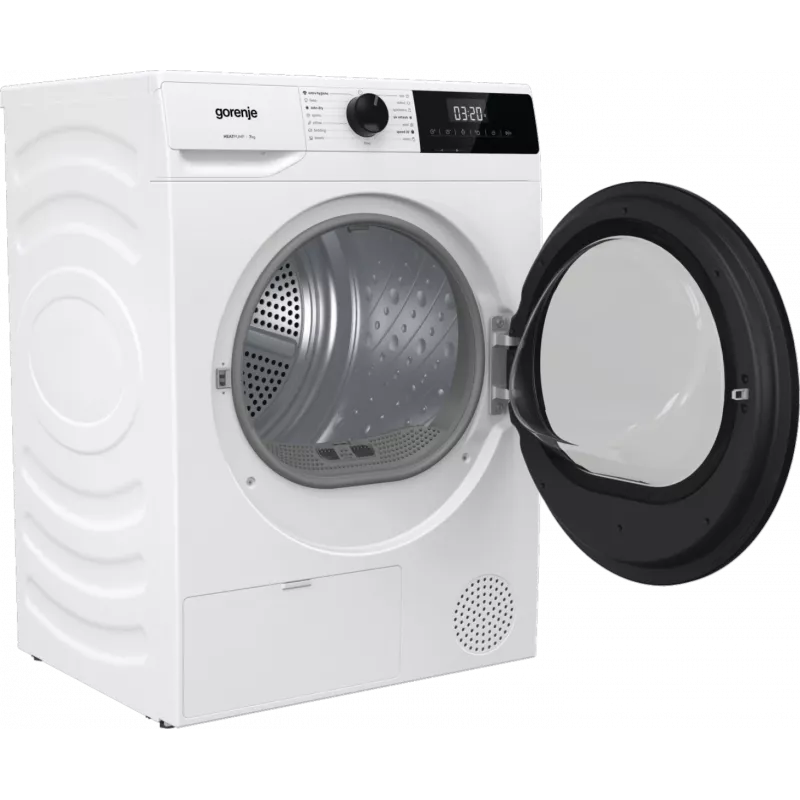 Gorenje džiovyklė | D2HNE7E | Energijos efektyvumo klasė E | Pakrovimas iš priekio | 7 kg | Šilumos siurblys | LED | Gylis 51 cm | Balta