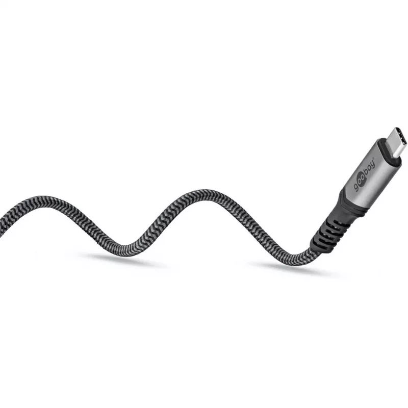 Goobay USB-C laidas su pintu apvalkalu, USB4, 240 W, 40 Gbit/s, Power Delivery, 1,5 m (1,50 m, USB 4.0, 240 W), USB laidas