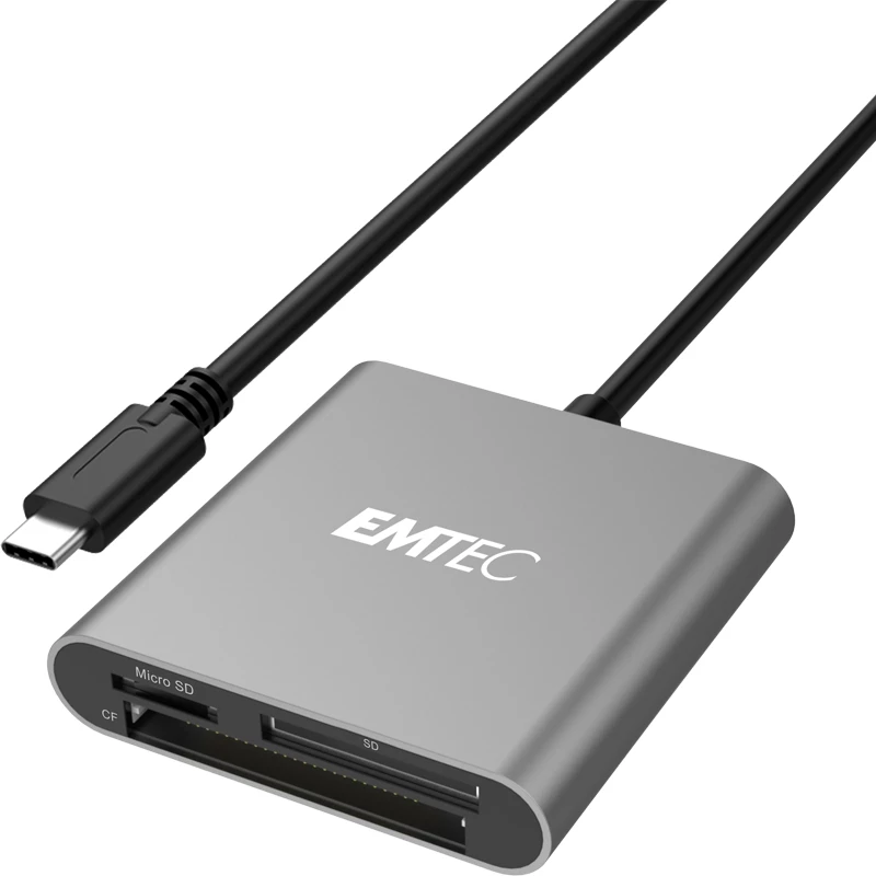 Kortelių skaitytuvas Emtec ECCAREADT610C USB 3.1 pilkas