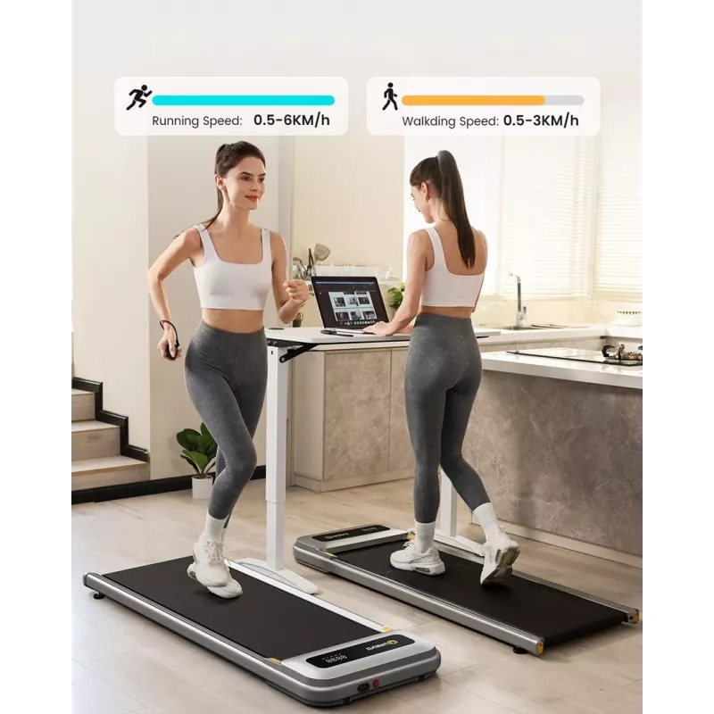 Bėgimo takelis UREVO U1 Pro — variklis 2.25 AG, greitis 1–6 km/h, bėgimo zona 420×1200 mm, maksimalus naudotojo svoris 120 kg