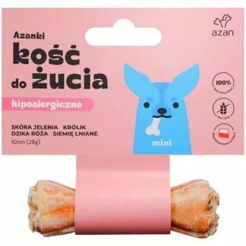 Brit AZANKI hipoalergeniškas kaulas iš elnio odos su triušiena ir linų sėmenimis MINI skanėstas šunims, 10 cm