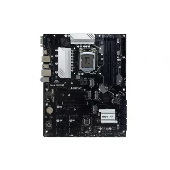 Pagrindinė plokštė BIOSTAR TZ590-BTC DUO — Intel Z590 LGA 1200 ATX, 4×DDR4 lizdai, 4×M.2, 10×SATA III, 7.1 garsas