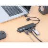 Manhattan USB-C & USB-A Combo Dock/Hub, prievadai (4): USB-A (x4), 5 Gbps (USB 3.2 Gen1, dar žinomas kaip USB 3.0), maitinamas per USB (nereikia išorinio maitinimo šaltinio)