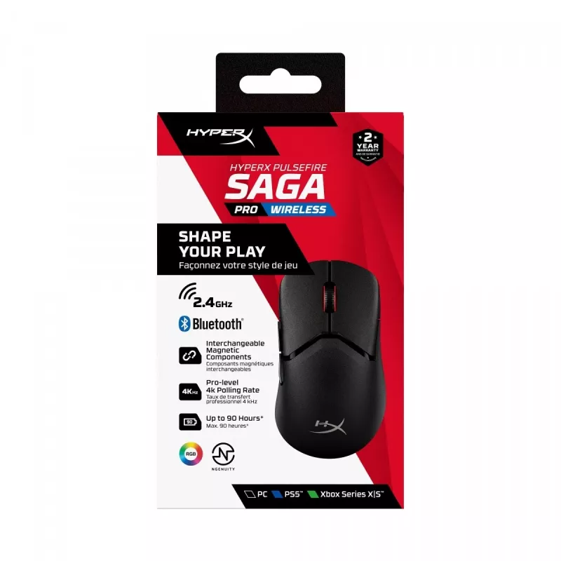 HyperX Pulsefire Saga Pro belaidis žaidimų pelė (juoda)