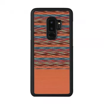 man and wood išmaniojo telefono dėklas Samsung Galaxy S9 Plus — rudas languotas su juodu apvadu
