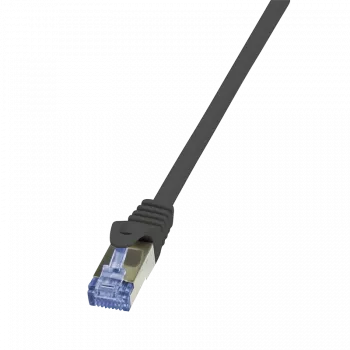 LogiLink PrimeLine - Patch-Cable - RJ-45 (M) į RJ-45 (M) - 50 cm - SFTP, PiMF - Cat.7 Raw Cable - Halogen-Free, Moulded, Snagless - Juoda