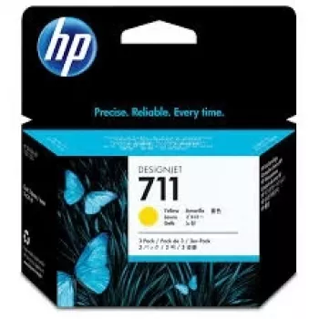HP 711 3 vnt. pakuotė (CZ136A) rašalo kasetė, geltona (SPEC)