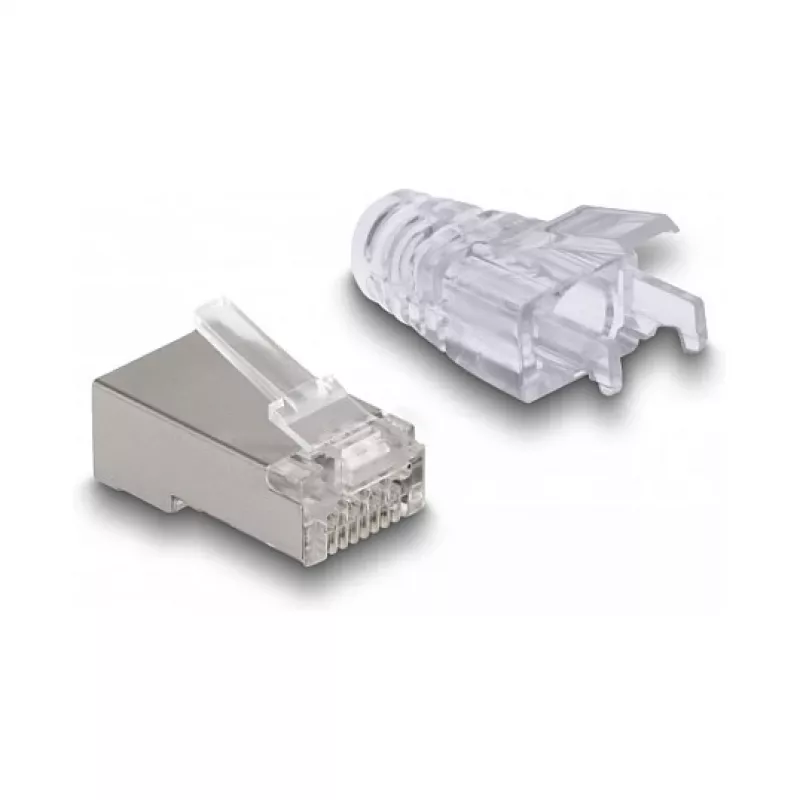 DeLOCK RJ45 modulinis kištukas Cat.6 50 vnt. su apsauginiais gaubteliais nuo lenkimo