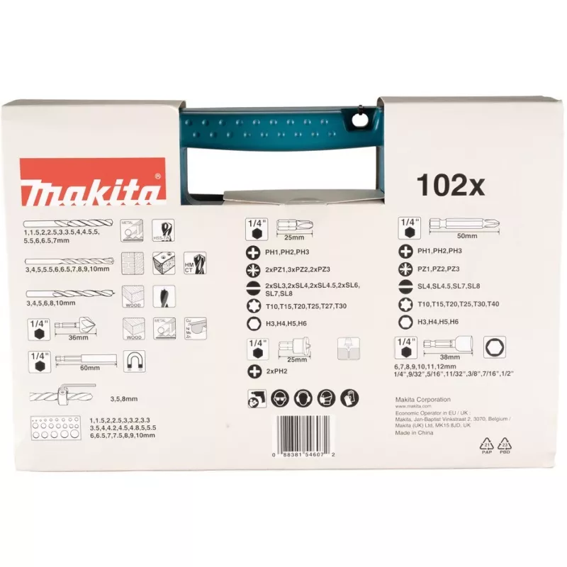 Grąžtų ir antgalių rinkinys B-68432 (102 vnt.)