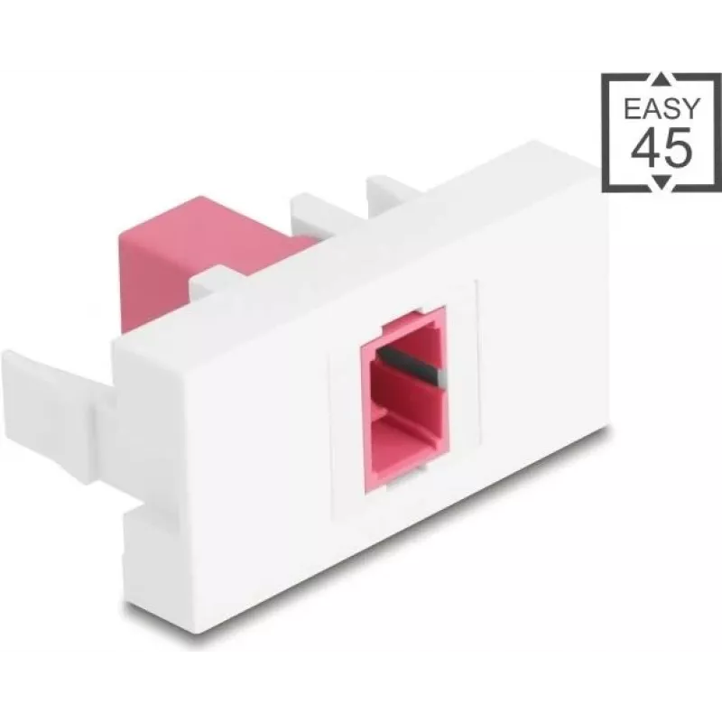 Patch panel modulis DELOCK 90895 — SC Simplex šviesolaidinis adapteris, violetinė/baltos spalvos