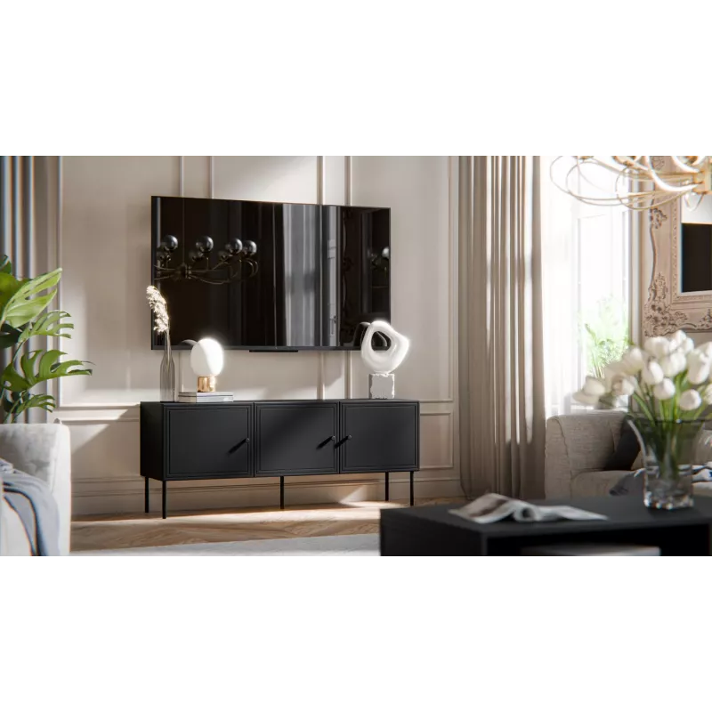 RTV 3D Spintelė PALAZZO BIS 151x40x60 juodas matinis