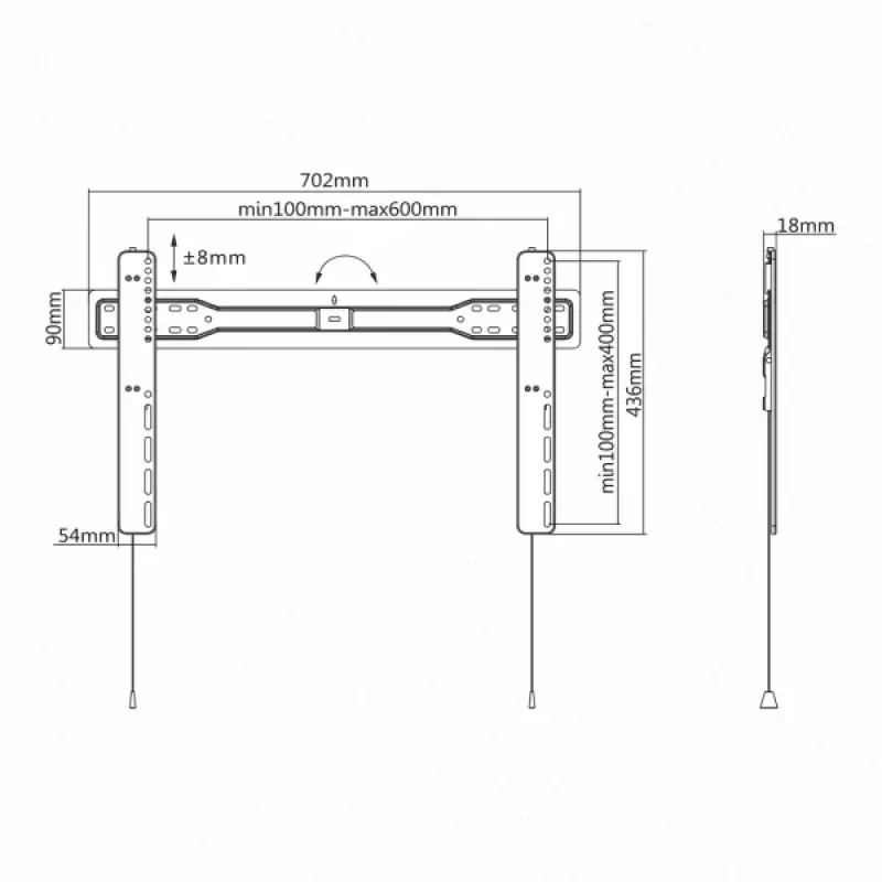 Sbox PLB-5746F Fiksuotas plokščiaekranis LED televizoriaus laikiklis 37-70 35kg