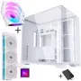 Lian Li O11 Vision Compact - balta + 3x UNI FAN SL-INF 120 ARGB Reverse Blade ventiliatorius - 120mm + HydroShift II LCD-S 360TL AiO-skysčio aušinimas, 360mm