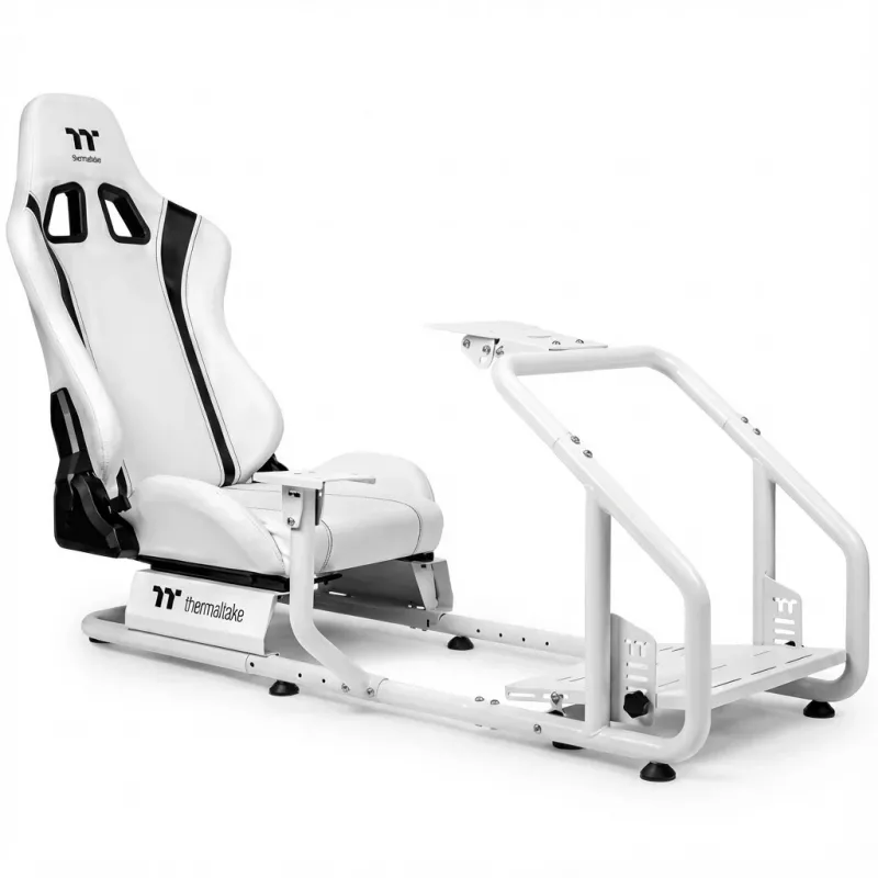 „THERMALTAKE Sim Rig Floor“ baltas simuliatoriaus kabinos grindų laikiklis – balta apdaila