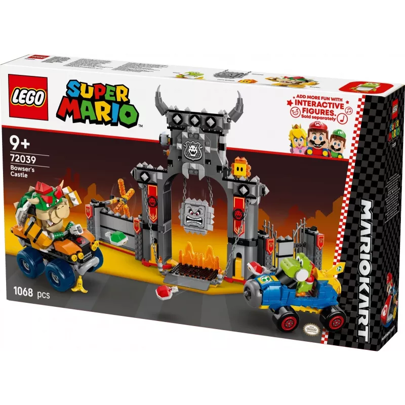 Konstruktorius LEGO rinkinys 72039 Super Mario Bowserio tvirtovė su Mario Kart automobiliu, interaktyvus žaidimų rinkinys