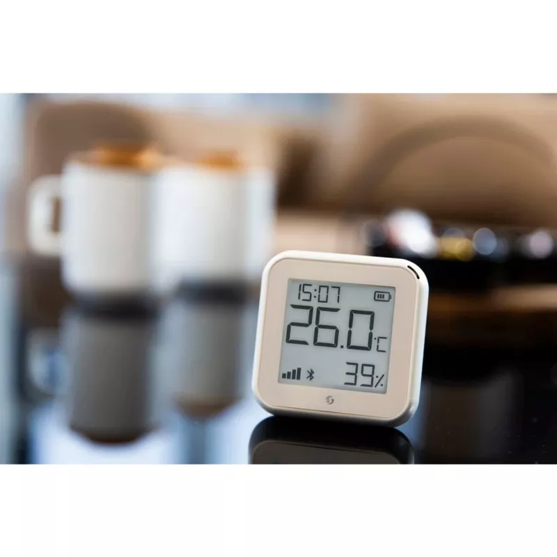 Temperatūros ir drėgmės jutiklis Shelly H&T Gen3 Wi‑Fi baltas