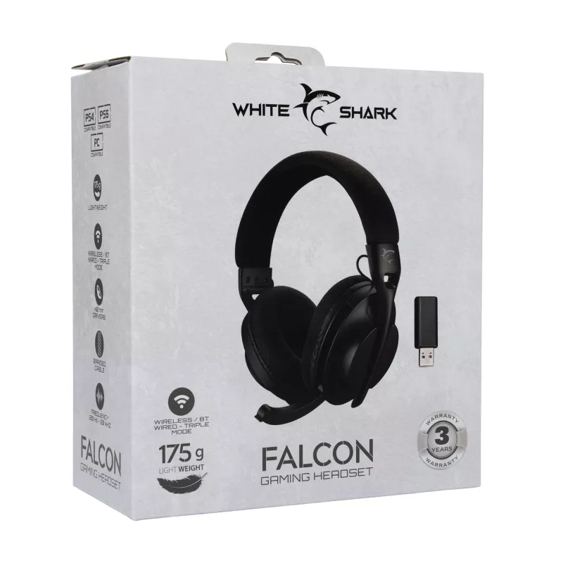 Ausinės White Shark WGH-2441 Falcon Juoda